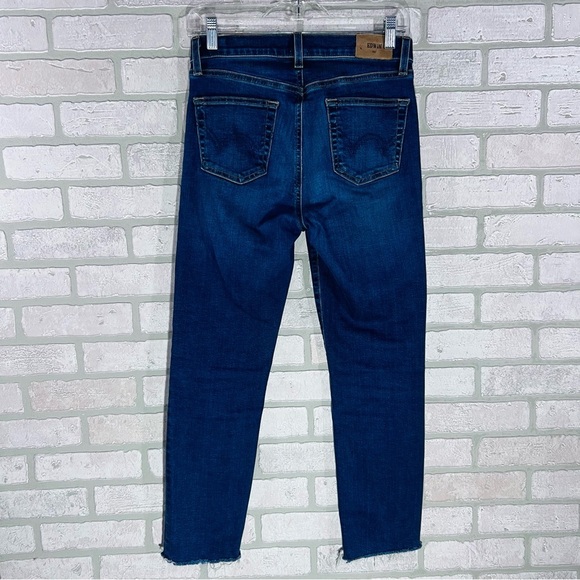 Edwin Bree Slim Straight Leg Raw Hem Jeans in Deja Blue Wash Size 26 - Picture 7 of 10